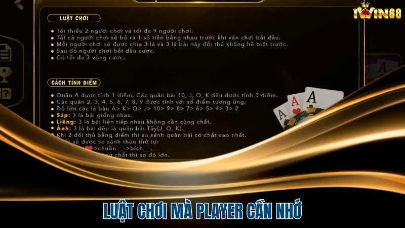 Luật chơi mà player cần nhớ